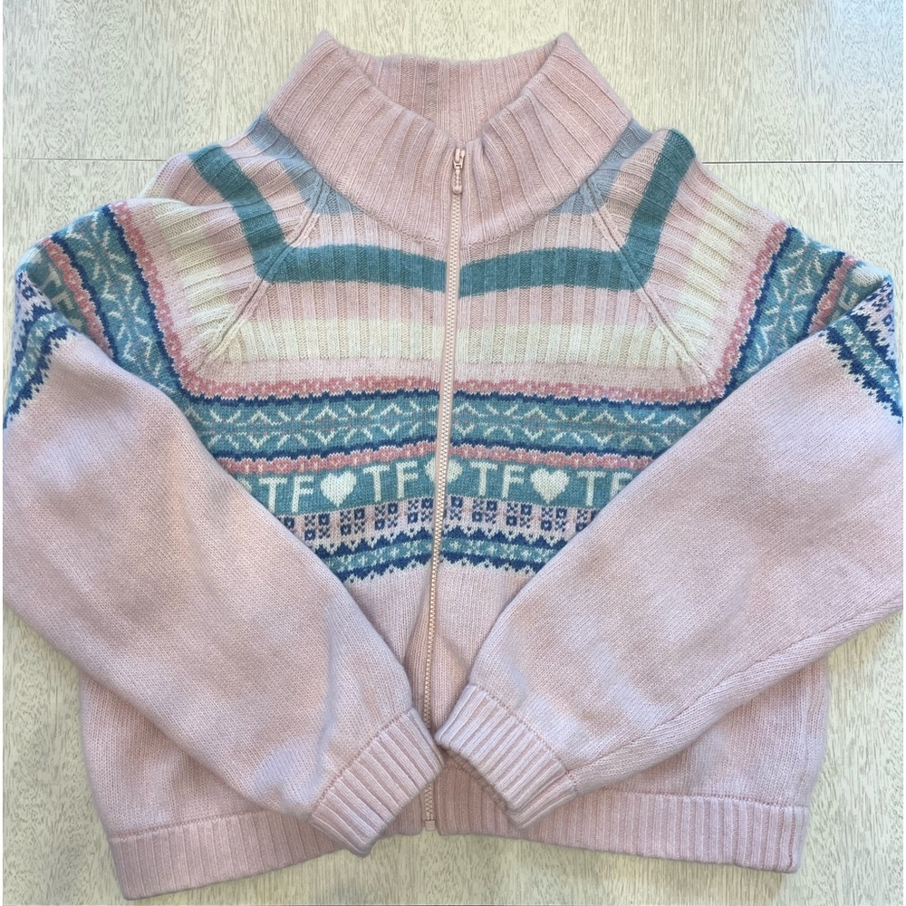 Teddy Fresh Pink Zippered Cardigan